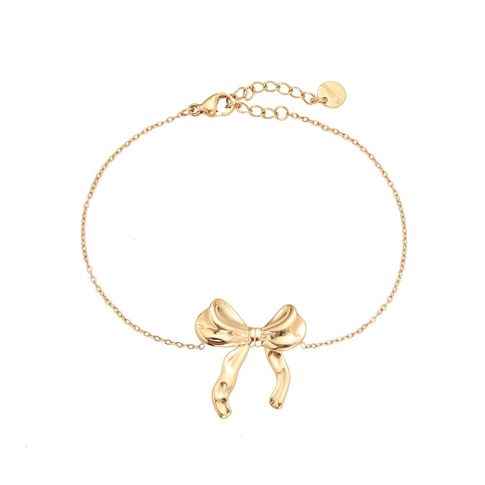 Lovely Bow Bracelet Gold – Elegant Bow Charm Jewelry