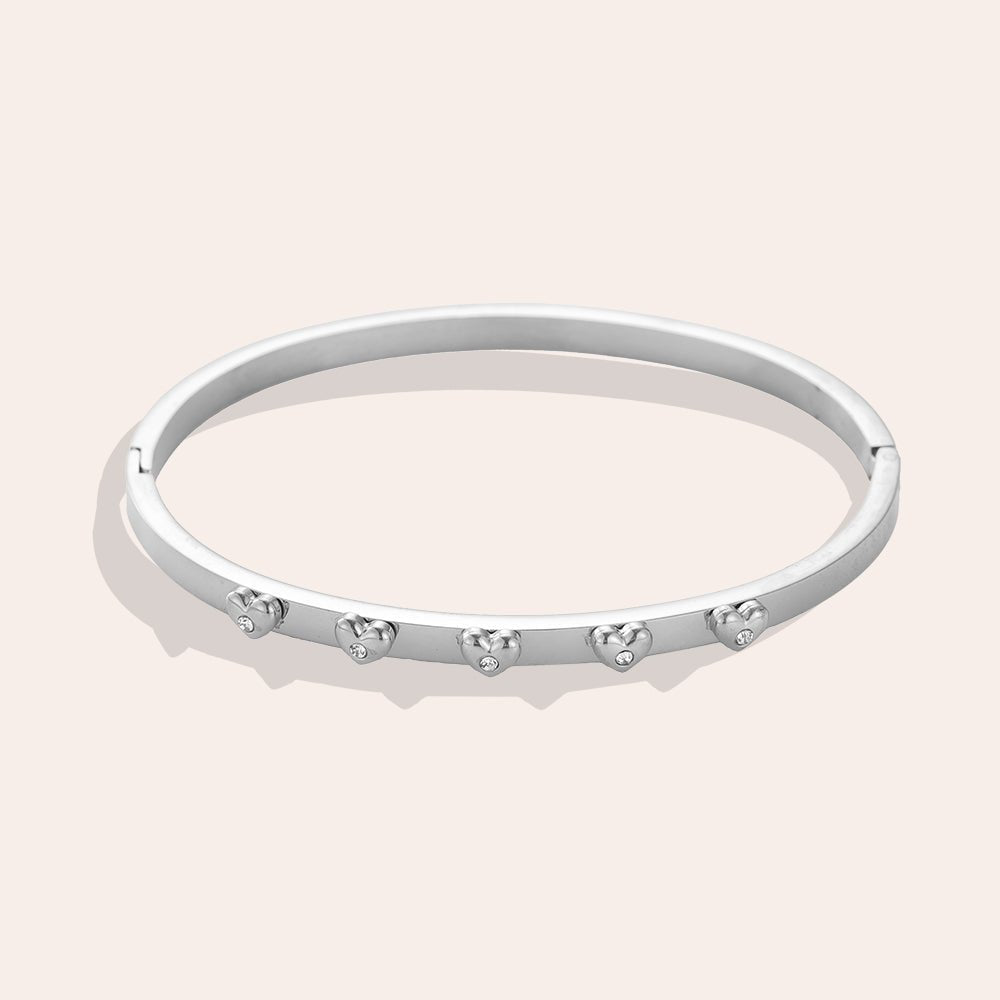 Vintage Diamond Hearts Bracelet Silver – Romantic Vintage-Inspired Jewelry