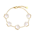 Shell Flowers Bracelet Gold – Delicate Floral Shell Charm Jewelry
