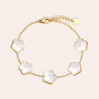Shell Flowers Bracelet Gold – Delicate Floral Shell Charm Jewelry