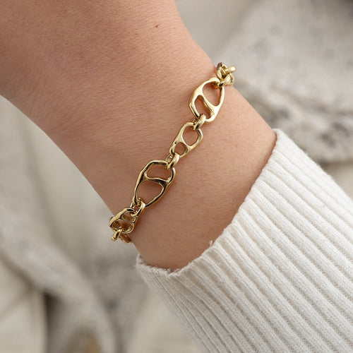 Aurora Link Bracelet Gold – Chic Linked Chain Jewelry for Women