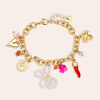 Many Nice Charms Bracelet Gold – Fun Multi-Charm Pendant Jewelry