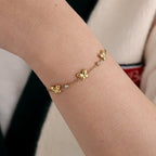 Butterfly & Diamond Dots Bracelet Gold – Elegant Butterfly Charm Jewelry