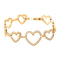 Diamond Hearts Shiny Bracelet Gold – Sparkling Heart Pendant Jewelry