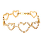 Diamond Hearts Shiny Bracelet Gold – Sparkling Heart Pendant Jewelry