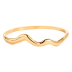 Simple Wave Bangle Bracelet Gold – Minimalist Wavy Cuff Jewelry