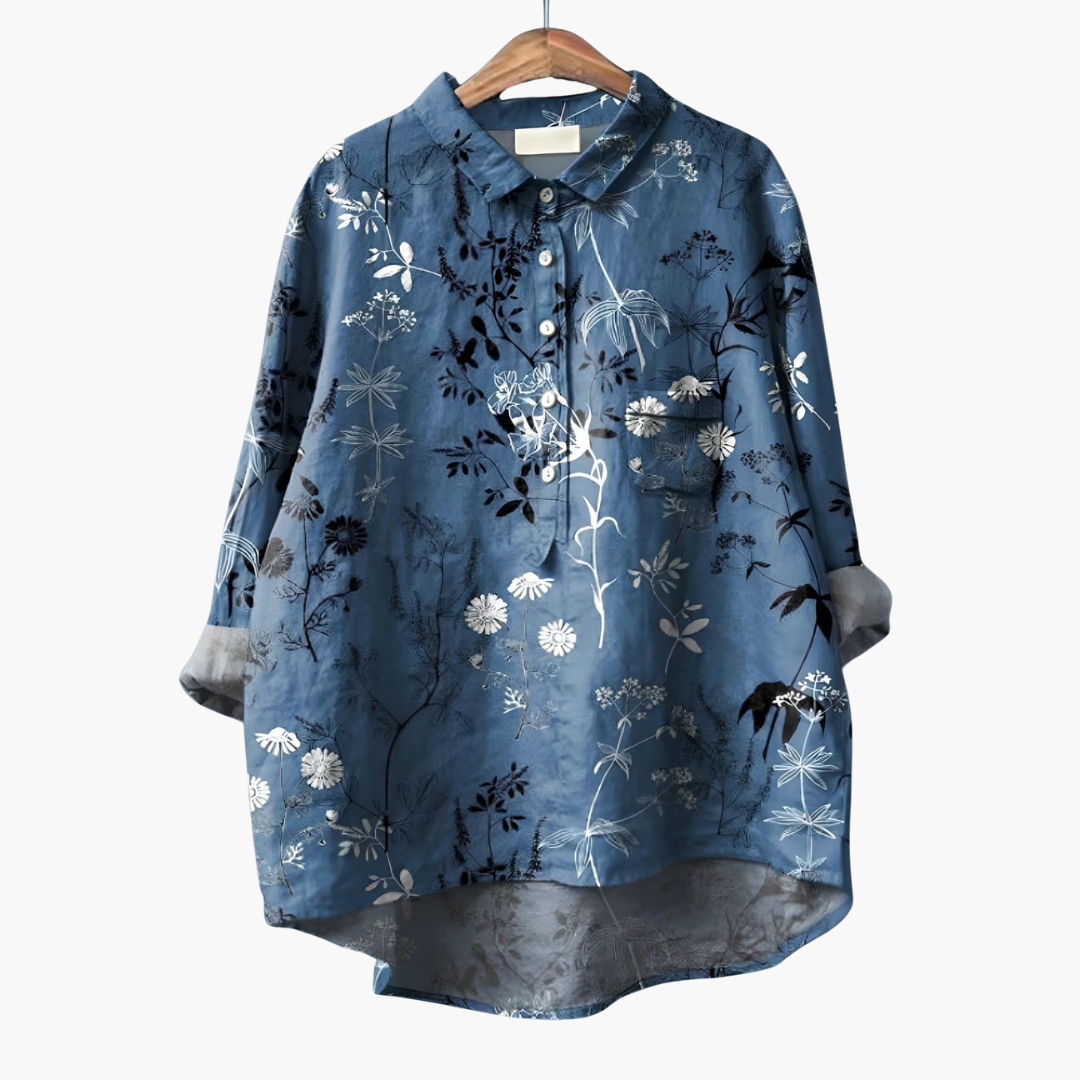 Summer Blouse – Long Sleeves – Floral Print