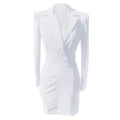 Women Blazer Open Front Deep V-Neck