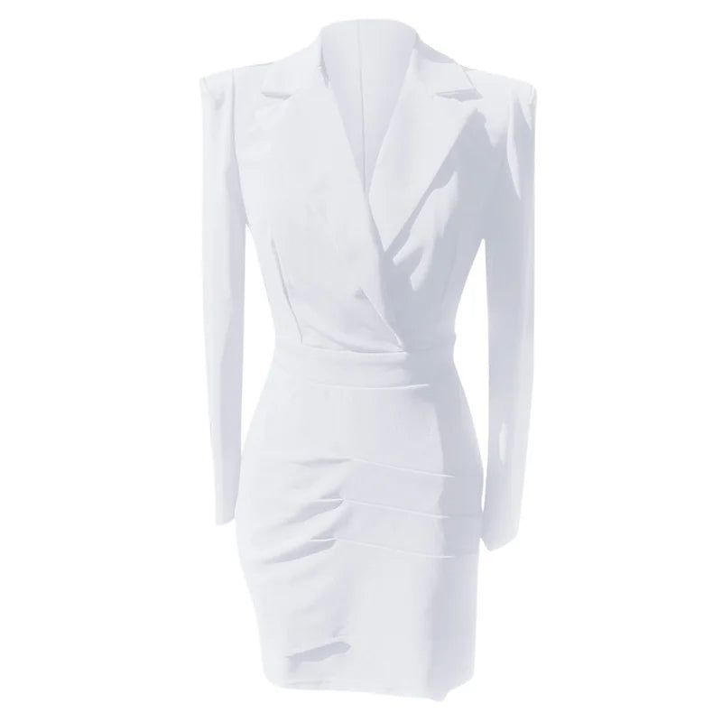 Women Blazer Open Front Deep V-Neck