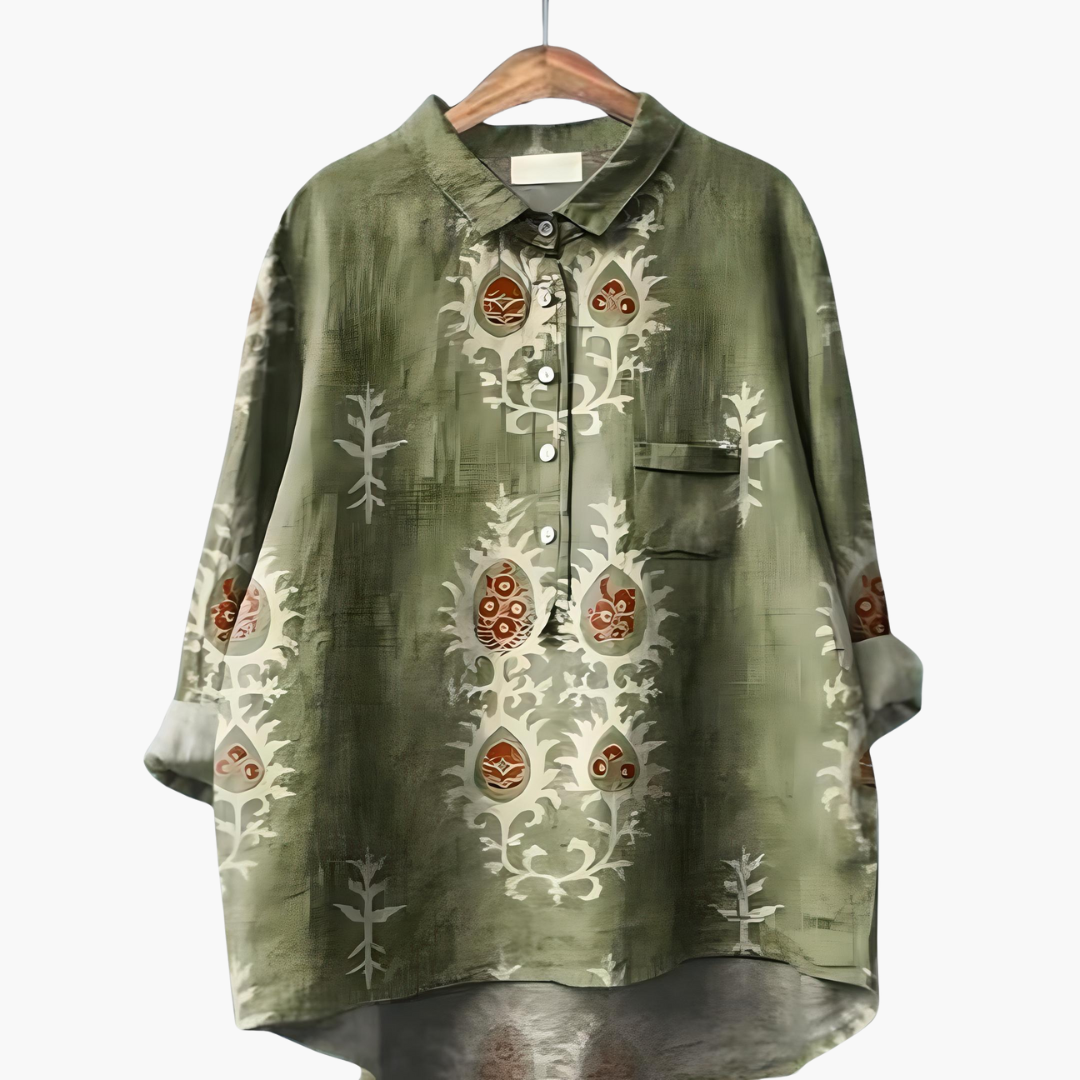 Summer Blouse – Long Sleeves – Floral Print