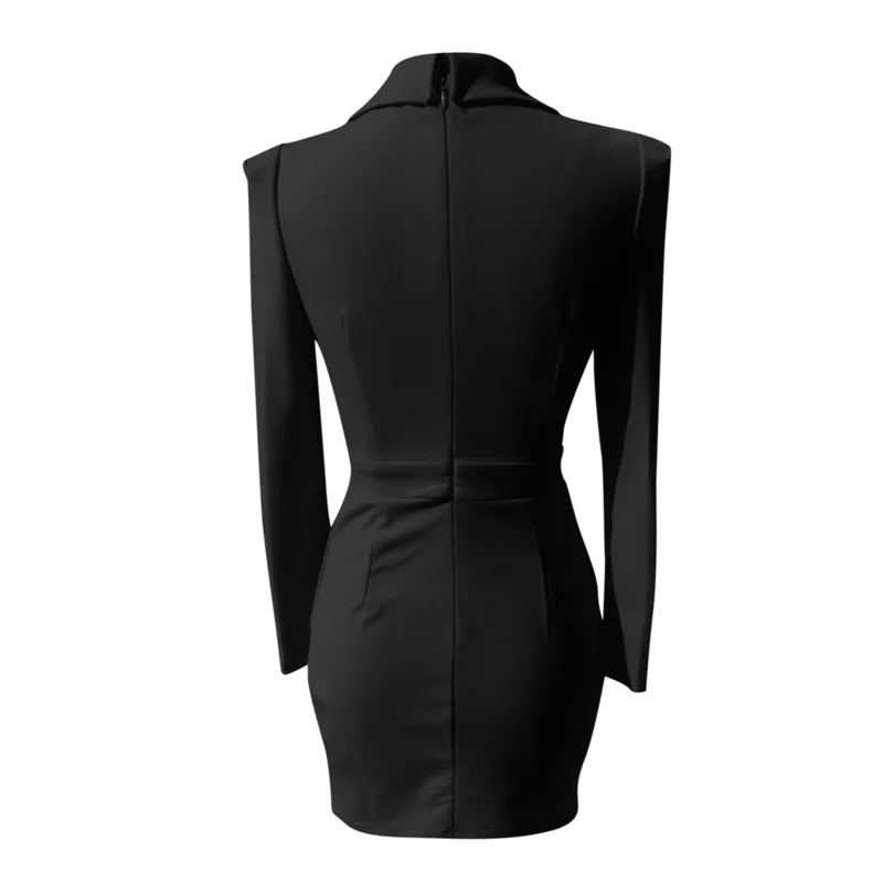 Women Blazer Open Front Deep V-Neck