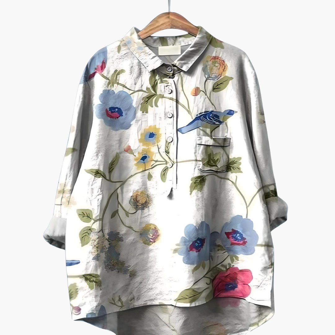 Summer Blouse – Long Sleeves – Floral Print
