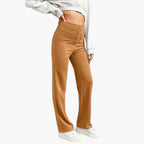 High-Waist Palazzo Pants – Button Placket