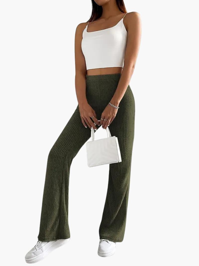Wide-Leg Knit Pants – Lounge Fit
