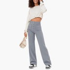 High-Waist Palazzo Pants – Button Placket