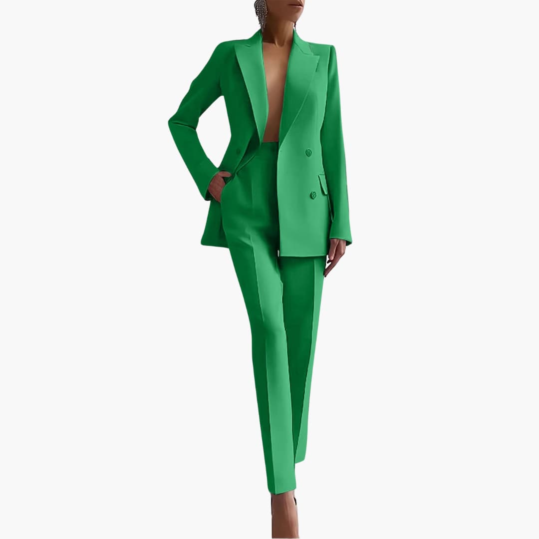 Two-Piece Suit Set – Blazer and Straight-Leg Trousers