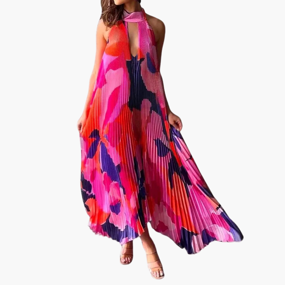 Pleated Summer Dress – Floral Pattern