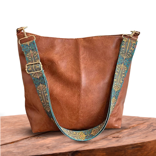 Vintage Charm Leather Shoulder Bag