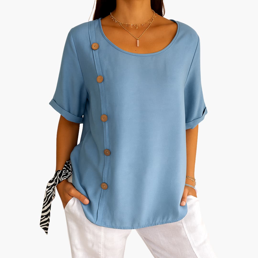 Short Sleeve Blouse – Side Buttons