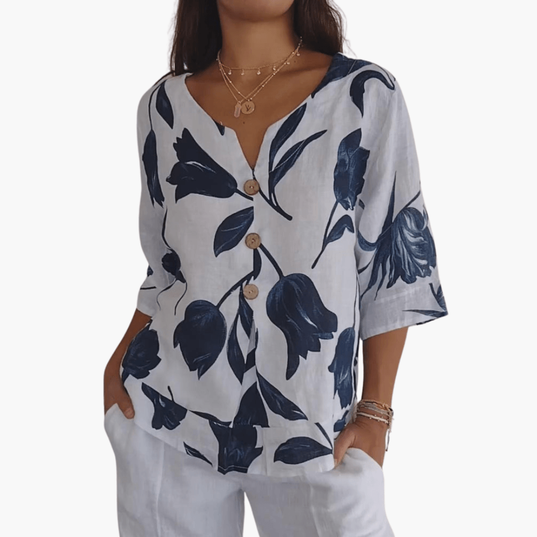 Floral Blouse – V-Neck