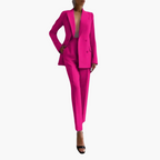 Women's Two-Piece Suit with Blazer and Slim-Fit Pants
