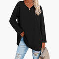 Oversized V-Neck Shirt – Long Sleeves