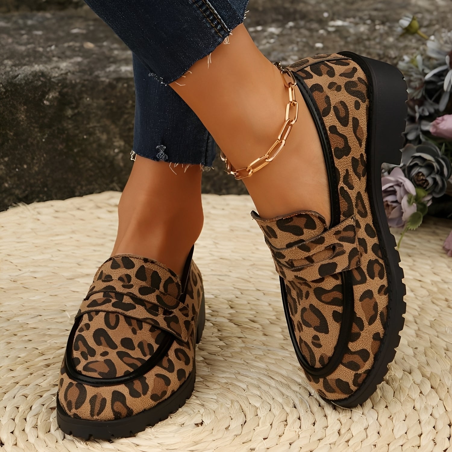 Leopard Printed design Loafers for Women