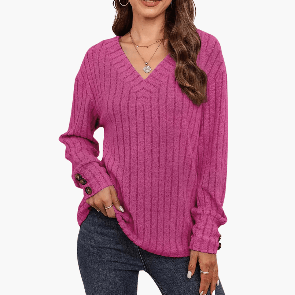 V-Neck Winter Sweater – Long Sleeves