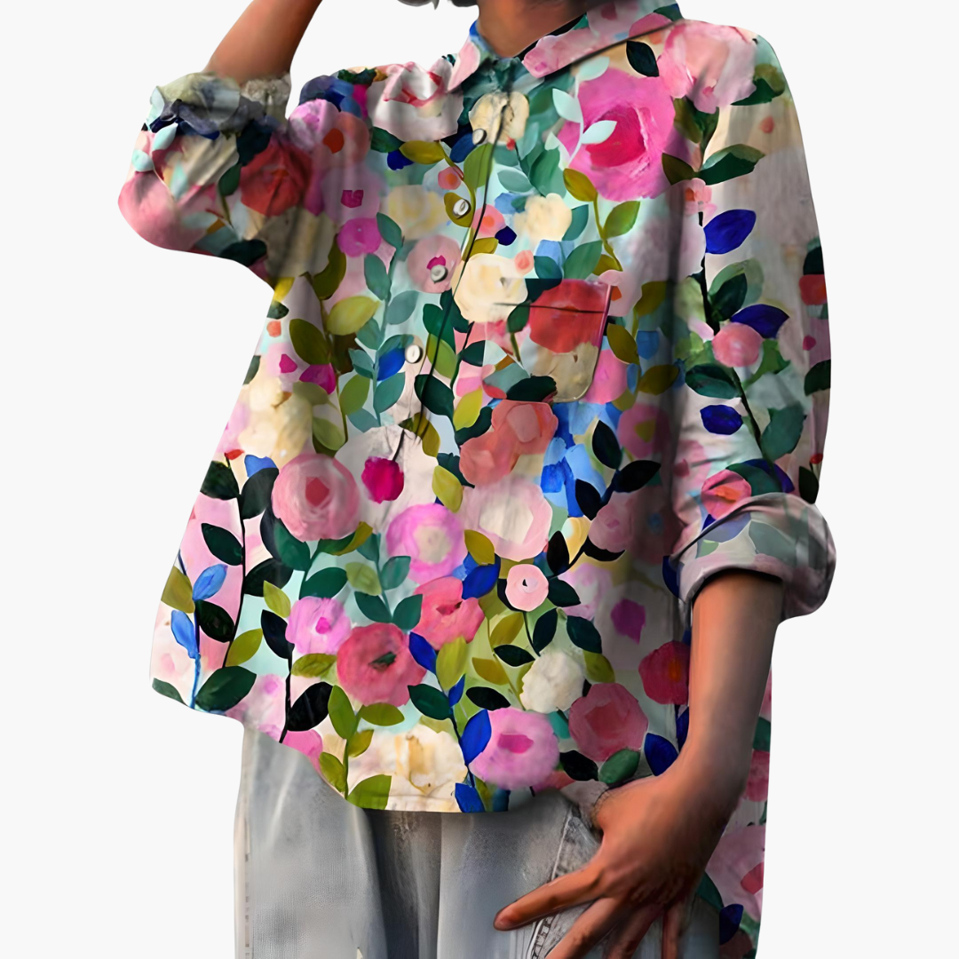 Summer Blouse – Long Sleeves – Floral Print