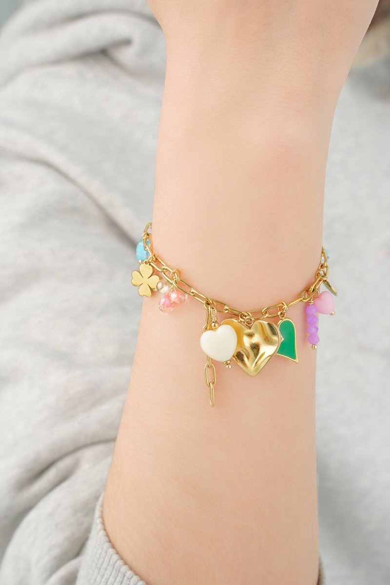 Colored Charms Summer Bracelet Gold – Vibrant Multicolor Charm Jewelry