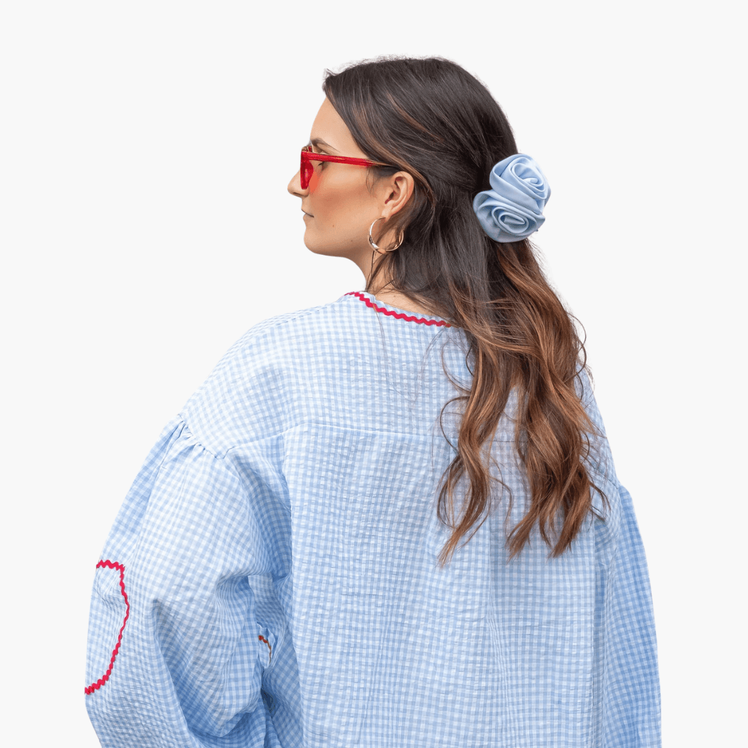 Gingham Blouse – Heart Patch Pockets