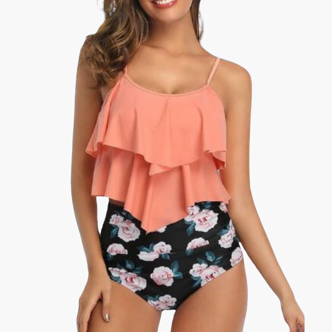 Two-Piece Tankini Set – Ruffle Detail