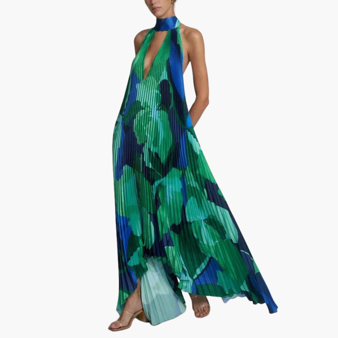 Pleated Summer Dress – Floral Pattern