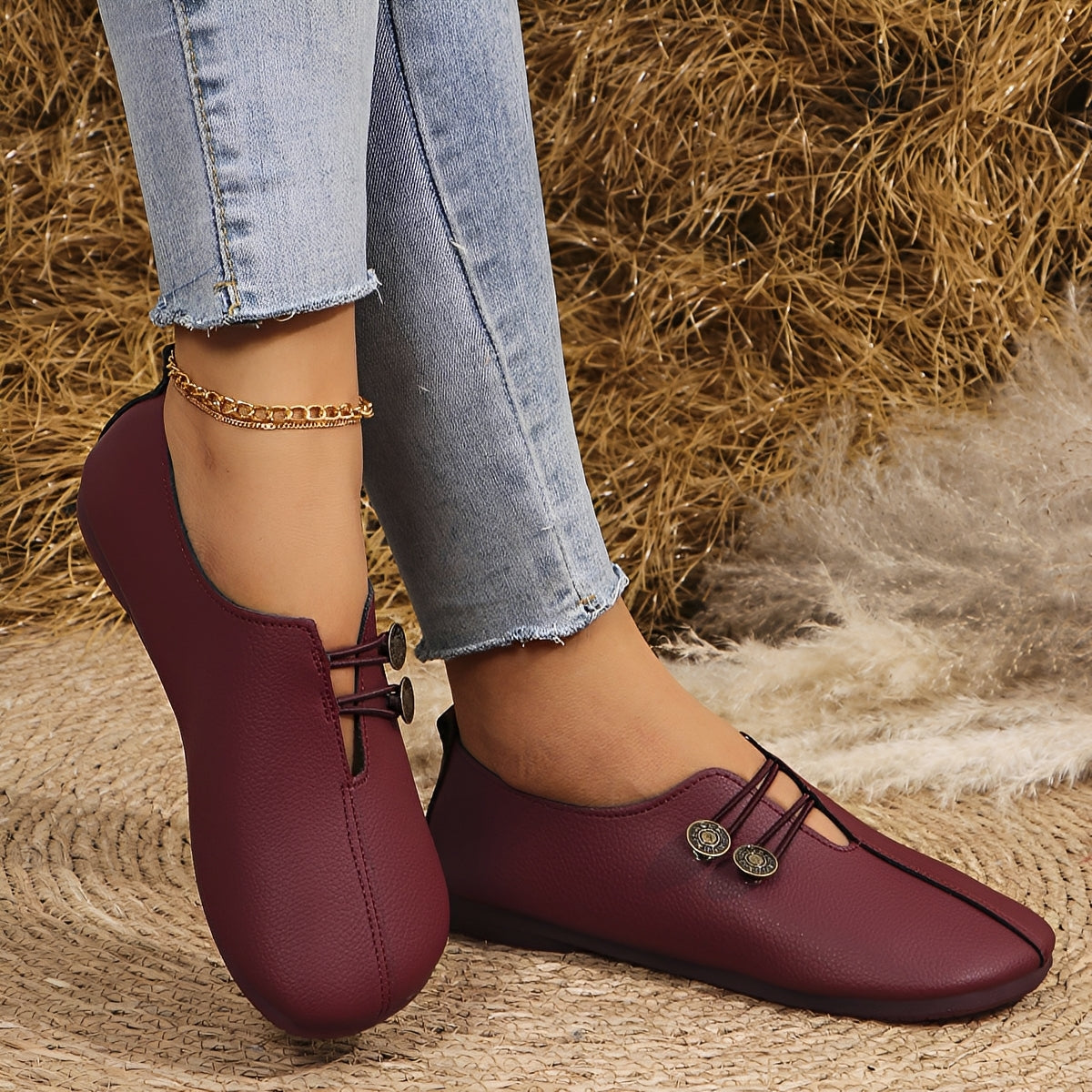 Square Toe Slip-on Sandals Summer Fashion Soft Flat Shoes For Women