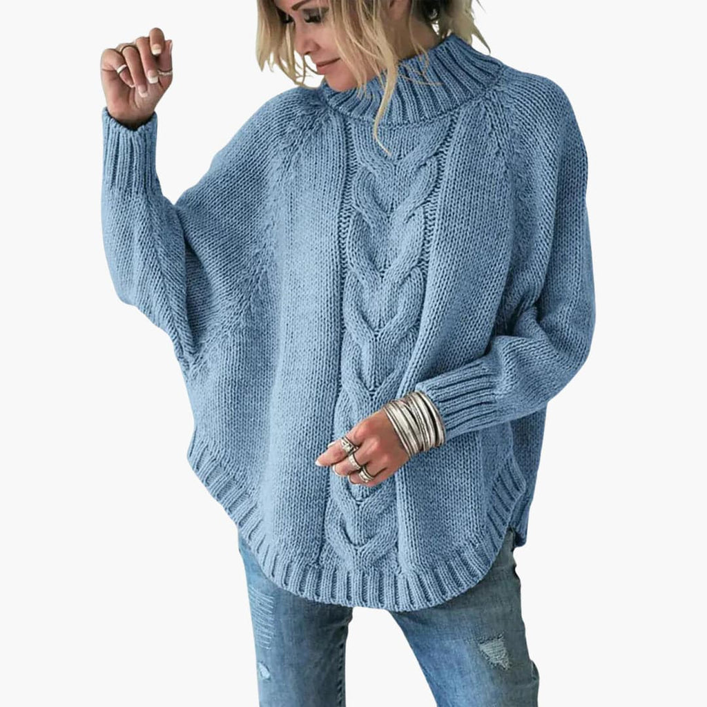 Turtleneck Sweater – Cable-Knit Pattern