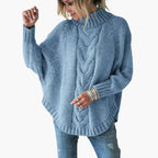 Turtleneck Sweater – Cable-Knit Pattern