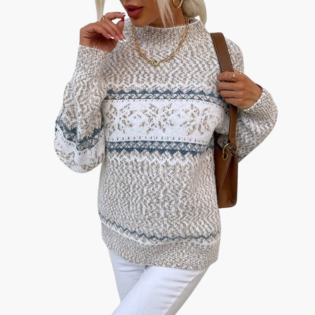 Pullover Sweater – Turtleneck – Snowflake Pattern