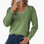 Sweater – Decorative Zip – Ruffle Detail