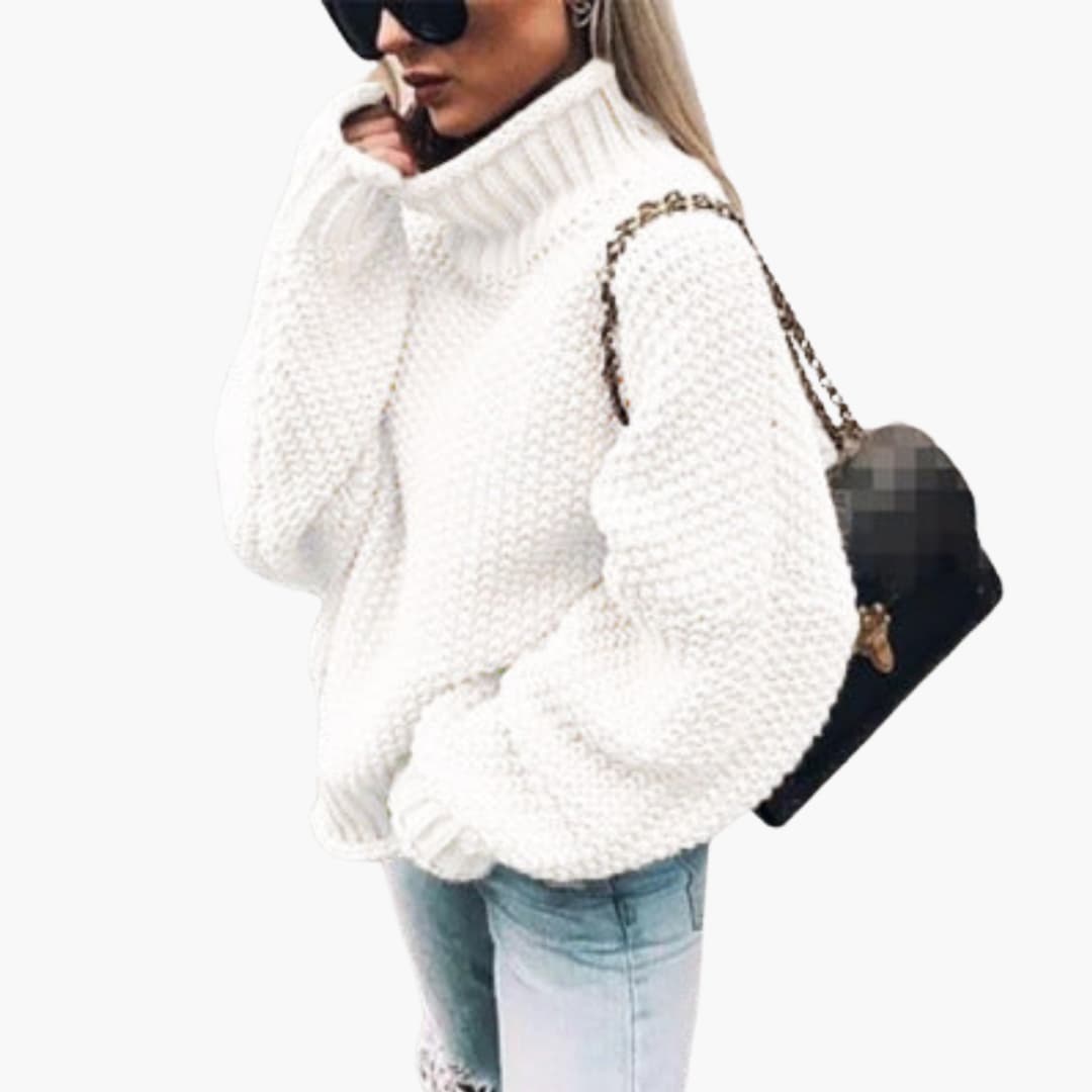Pullover Sweater – Turtleneck – Textured Knit