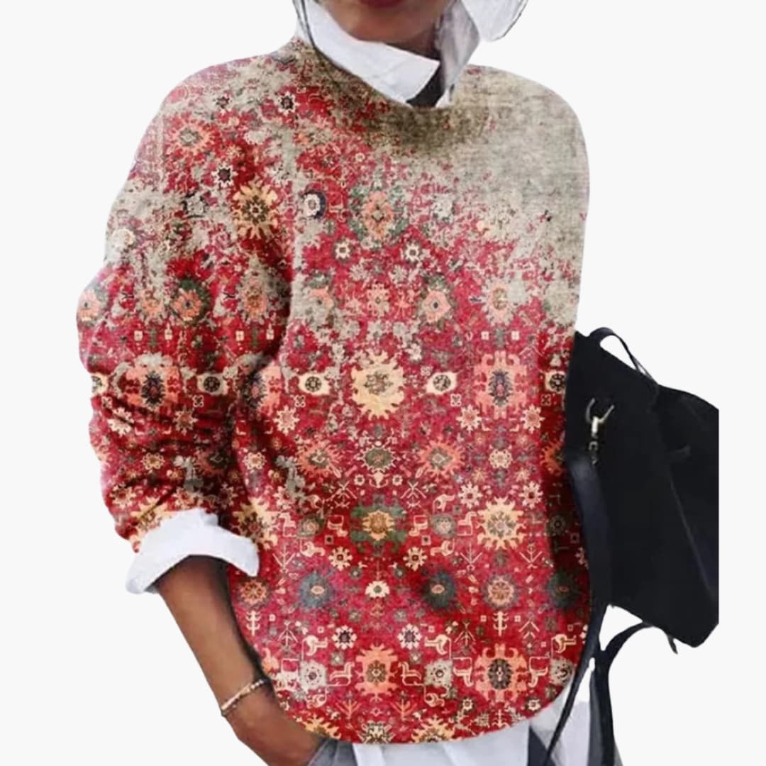 Pullover Sweater – Round Neck – Geometric Pattern