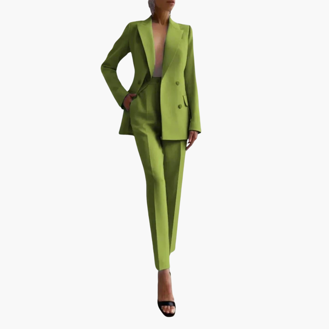 Two-Piece Suit Set – Blazer and Straight-Leg Trousers
