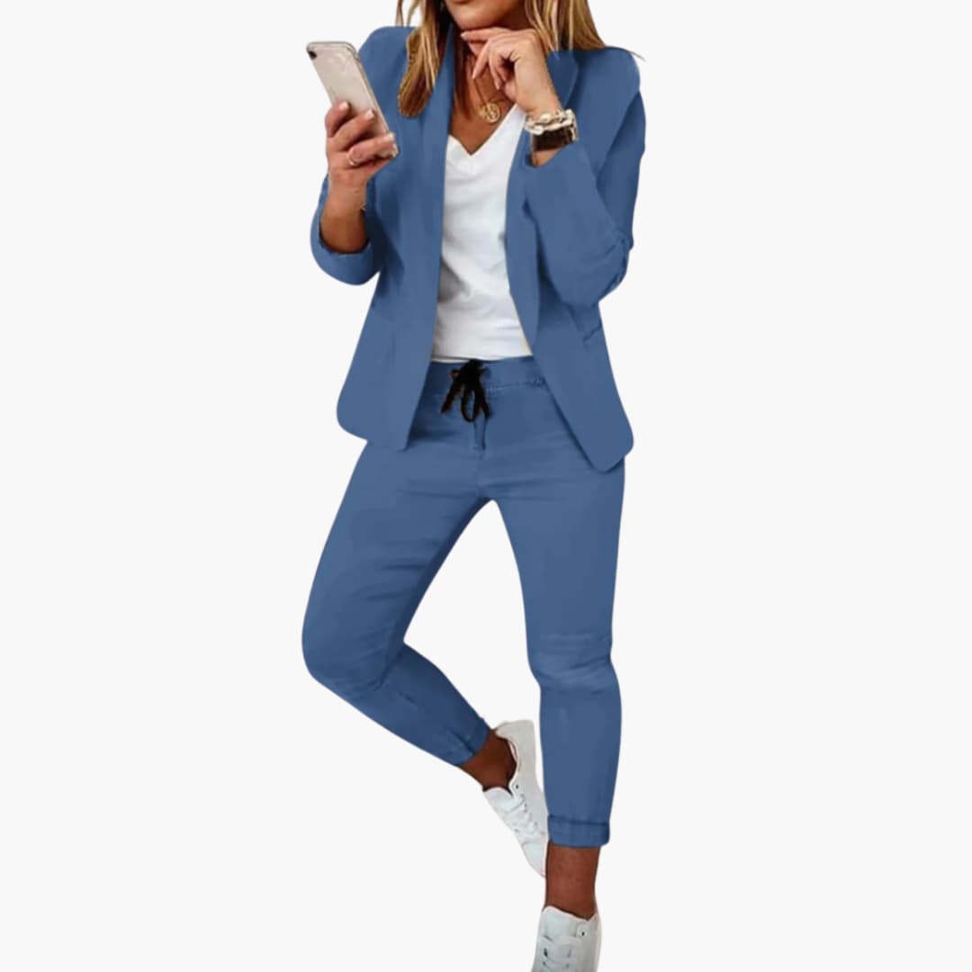 Two-Piece Lounge Set – Blazer and Drawstring Joggers