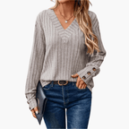 V-Neck Winter Sweater – Long Sleeves