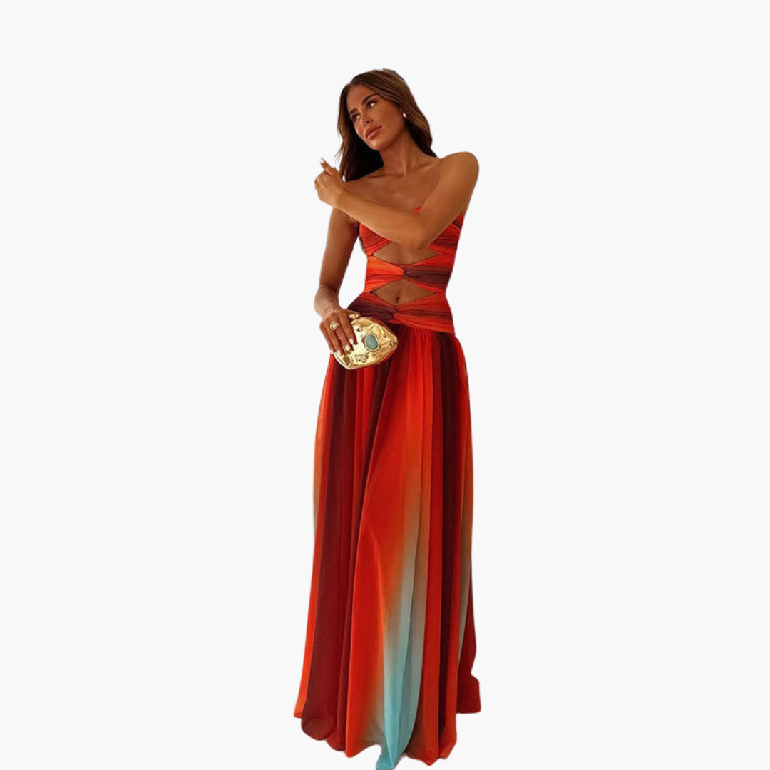 Cut-Out Maxi Dress – Ombre Pattern
