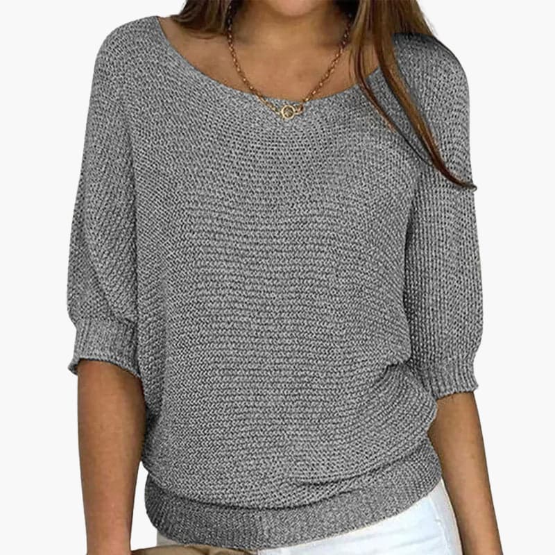 Pullover Sweater – Wide Neckline – Half Sleeves