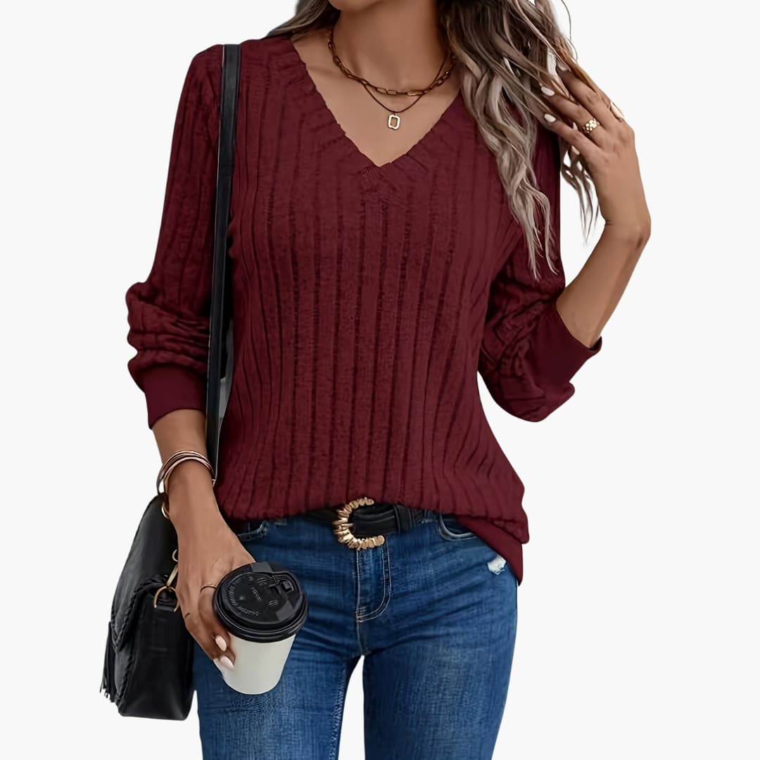 Pullover Sweater – V-Neck – Long Sleeves