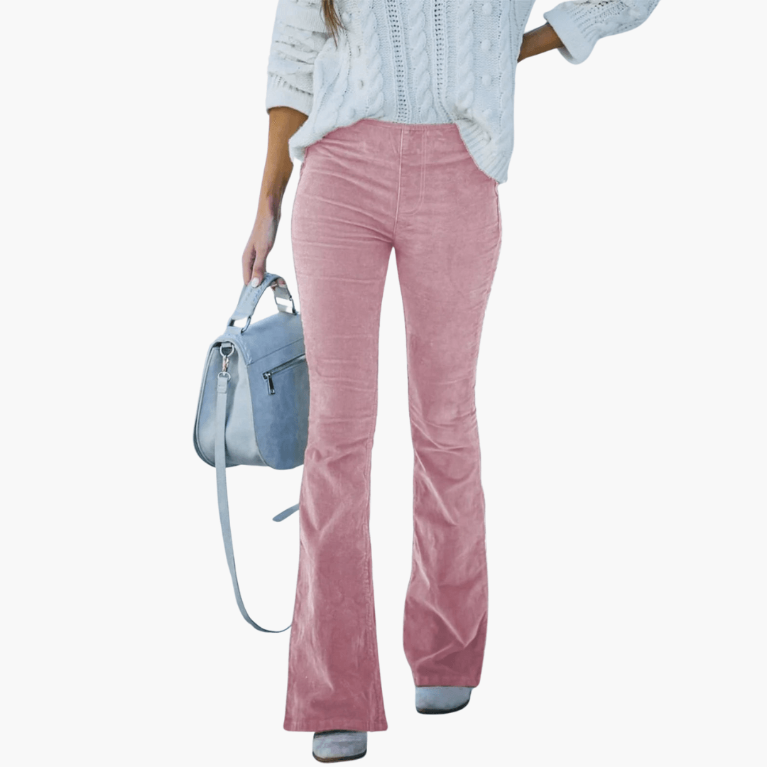 Corduroy Flared Pants – High Waist