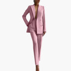 Women's Two-Piece Suit with Blazer and Slim-Fit Pants