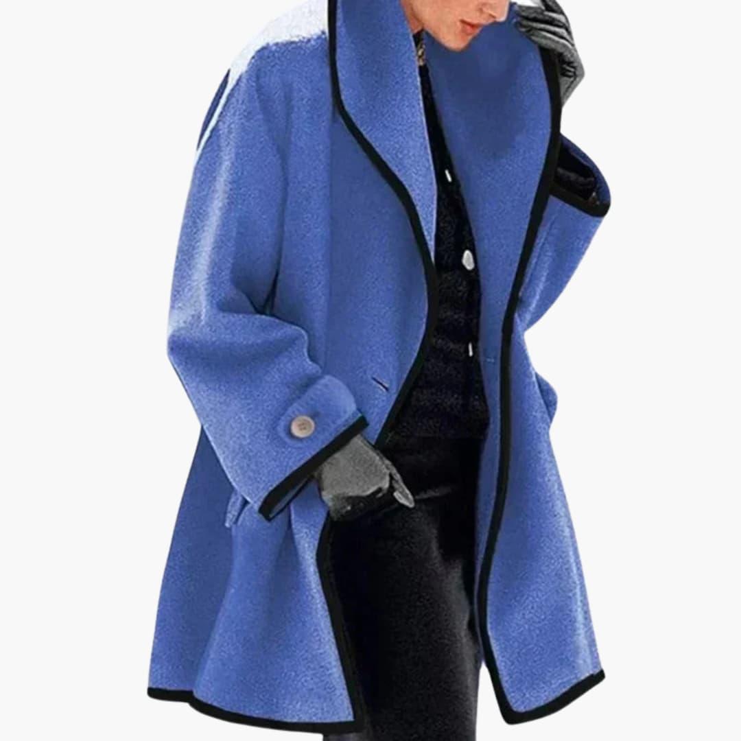 Winter Coat – Wide Collar – Contrast Trim
