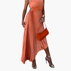 Ankle-Length Evening Dress – One-Shoulder Design